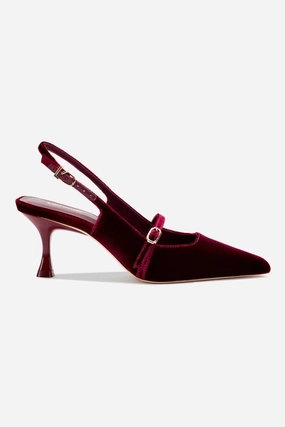 Ergonomic Sole Ines Pump In Wine Velvet