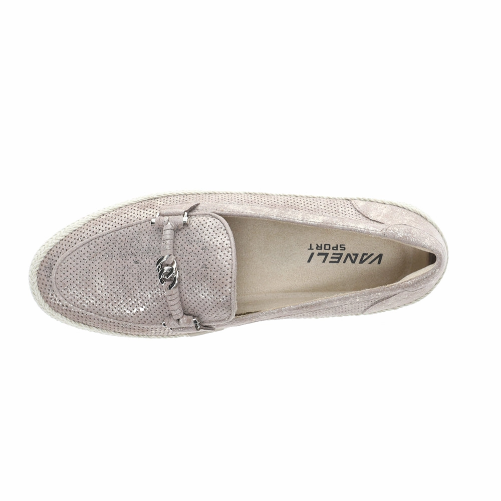 Quarzi Athleisure Metallic Perforated Slip On Loafers Streetwear Footwear