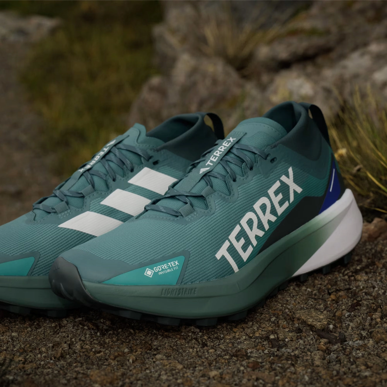 Adidas Terrex Agravic Gtx Trail Running Shoes Preloved Teal / Cloud White / Semi Lucid Blue Fashion Footwear Chic Footwear