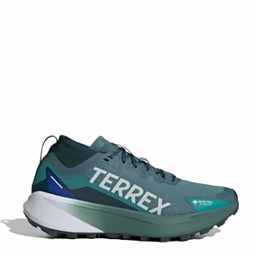Slip Resistant Work All Day Support Adidas Terrex Agravic Gtx Trail Running Shoes Preloved Teal / Cloud White / Semi Lucid Blue