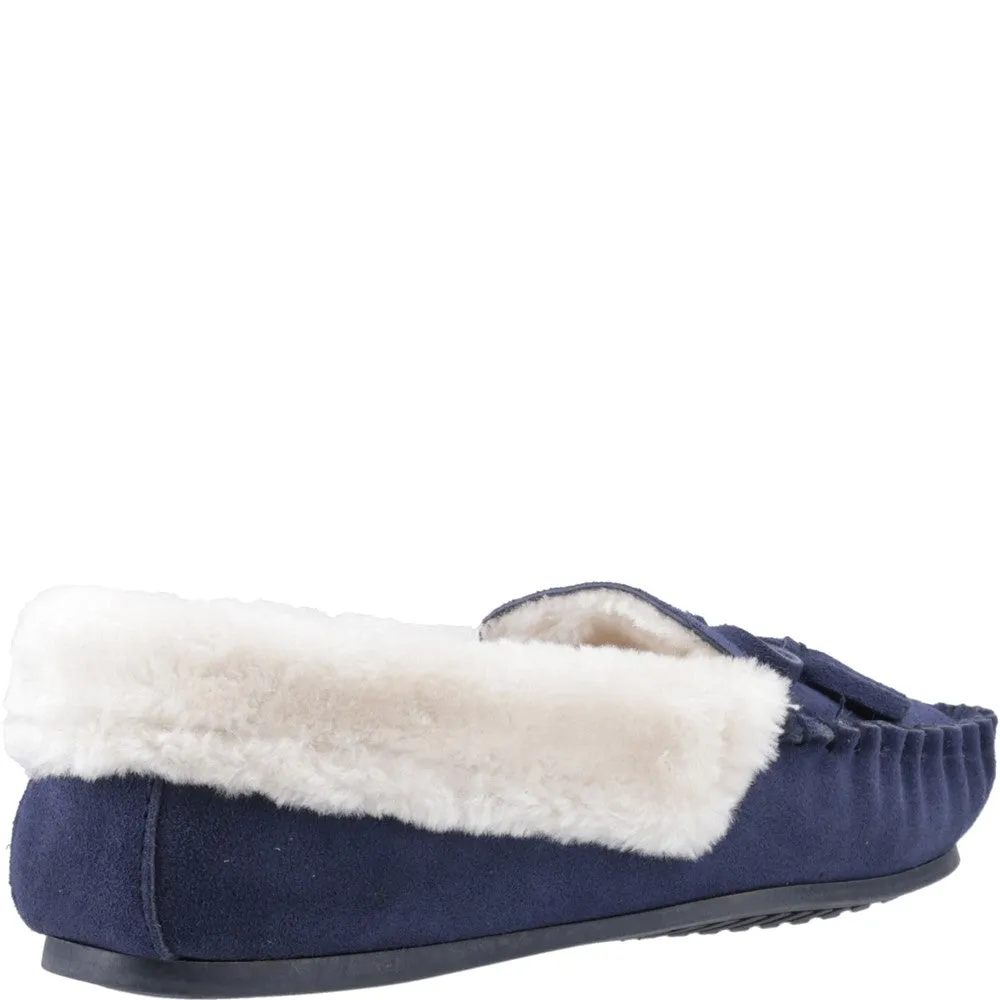 Hush Puppies Agnes Fur Slipper Leather Shoes Sporty Style