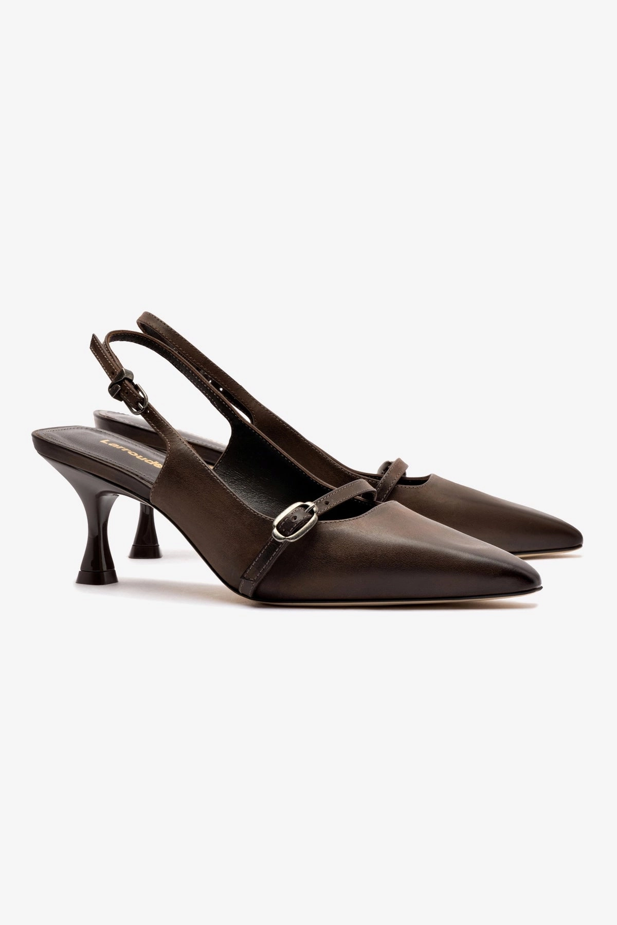 Canvas Shoes Casual Comfort Ines Pump In Brown Shadow Leather