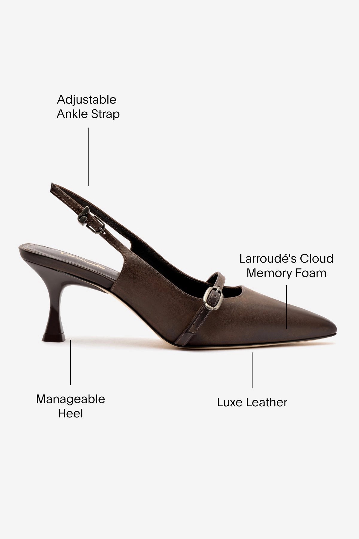 Casual Footwear Ines Pump In Brown Shadow Leather