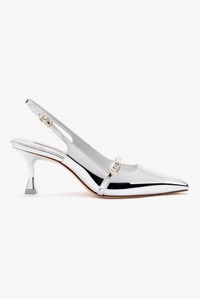 Travel Shoes Versatile Footwear Ines Pump In Silver Specchio