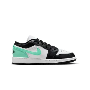 Kids Air Jordan 1 Low 'White Green Glow' Lightweight Shoes Cushioned Insoles