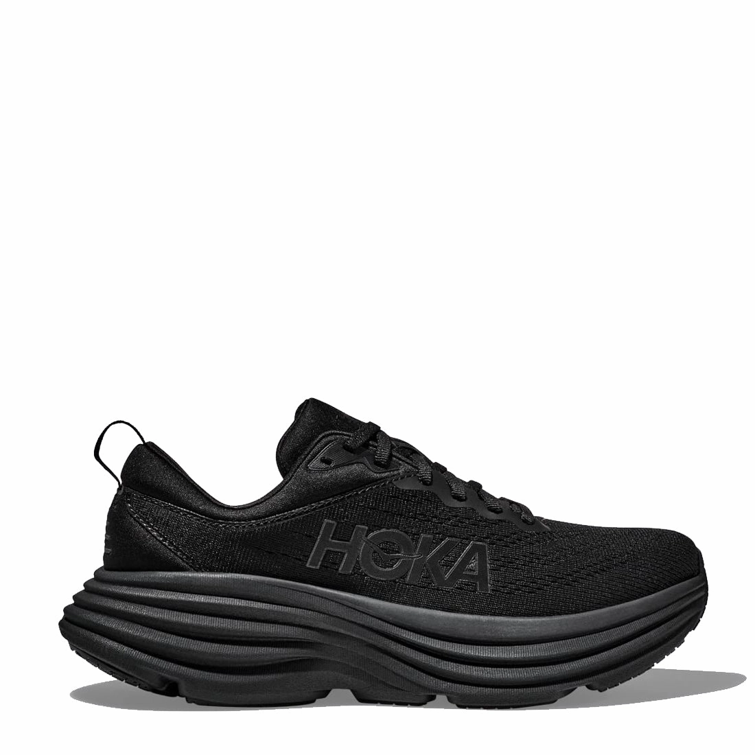 Cushioned Odor Control Hoka Bondi 8 Trainer Black / Black
