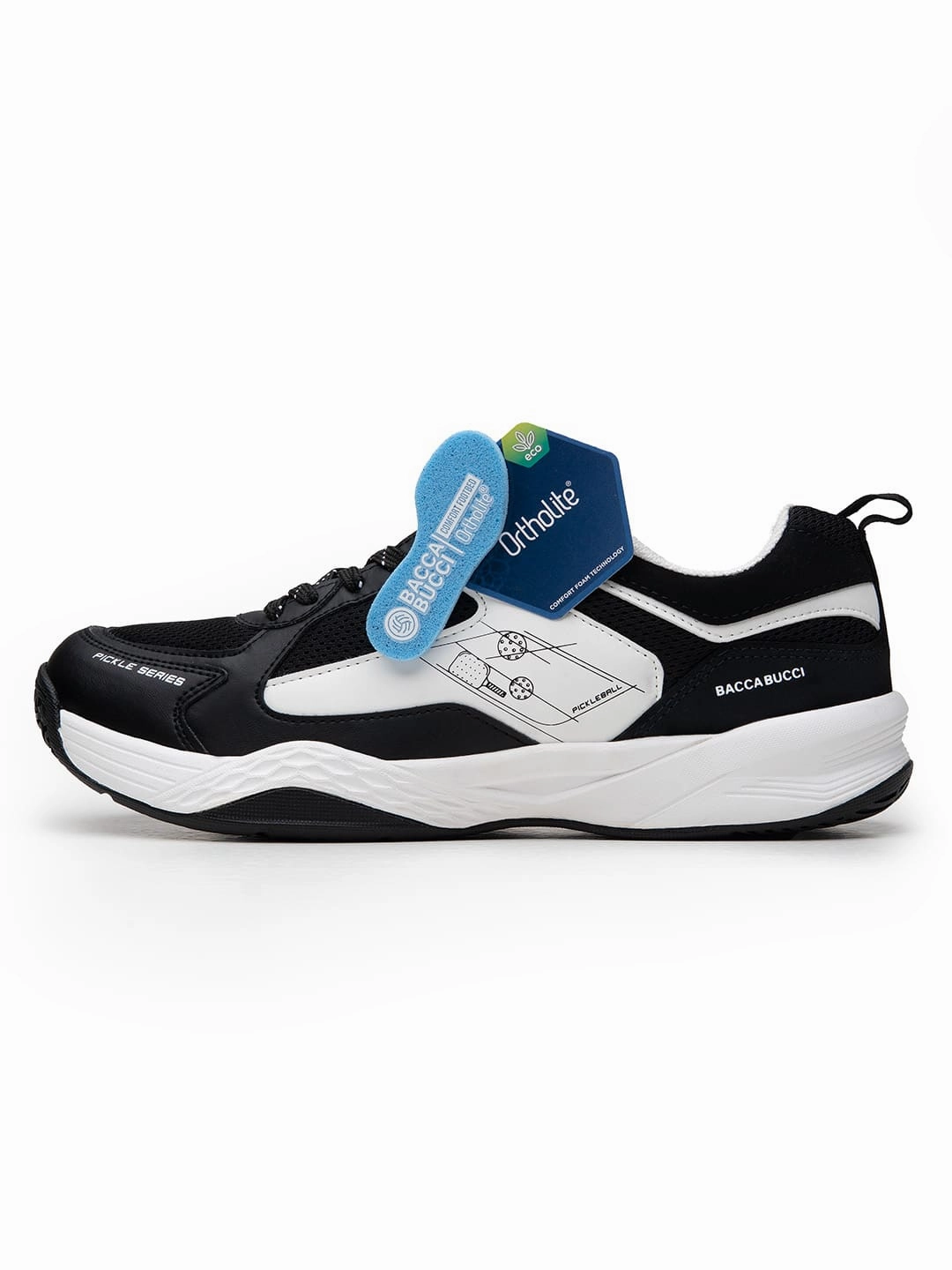Bacca Bucci Pickle Series Court Sneakers With Ortholite Eco Insoles Grippy Traction Breathable Mesh