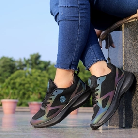 Standing Comfort Flat Feet Shoes Bacca Bucci Rainbow Women All-Day Wear Joggers Running Walking Gym Training Shoes