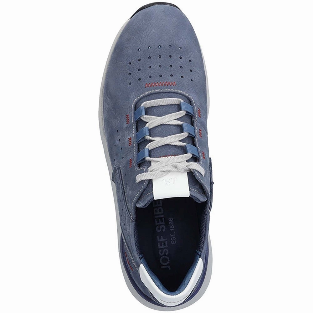 Josef Seibel Jeremiah Leather Lace Up Trainer Canvas Shoes Pain Relief