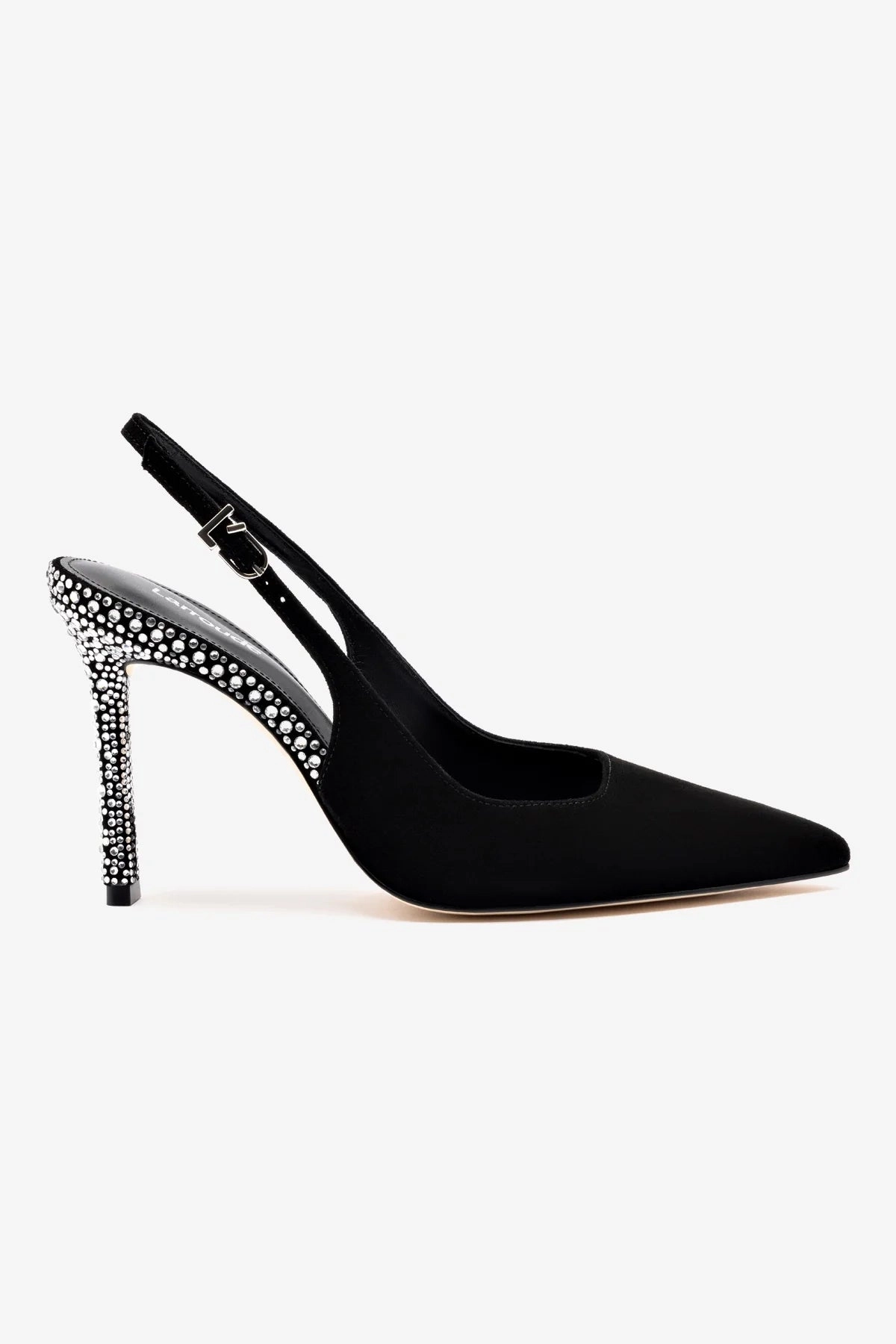 Lightweight Sustainable Kaitlan Crystal Pump In Black Suede
