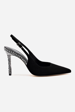 Lightweight Shoes Streetwear Footwear Kaitlan Crystal Pump In Black Suede