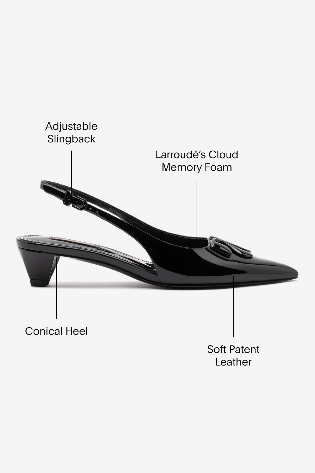 Unisex Shoes Shock Absorbing Kaitlan Ll Low Pump In Black Patent Leather