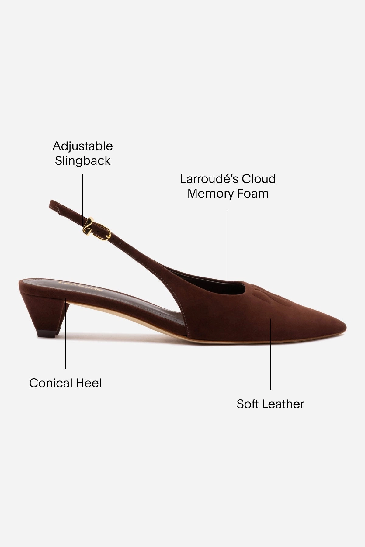 Statement Footwear Kaitlan Ll Low Pump In Brown Suede