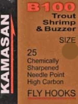 Kamasan B100 Trout Shrimp & Buzzer Fly Hooks