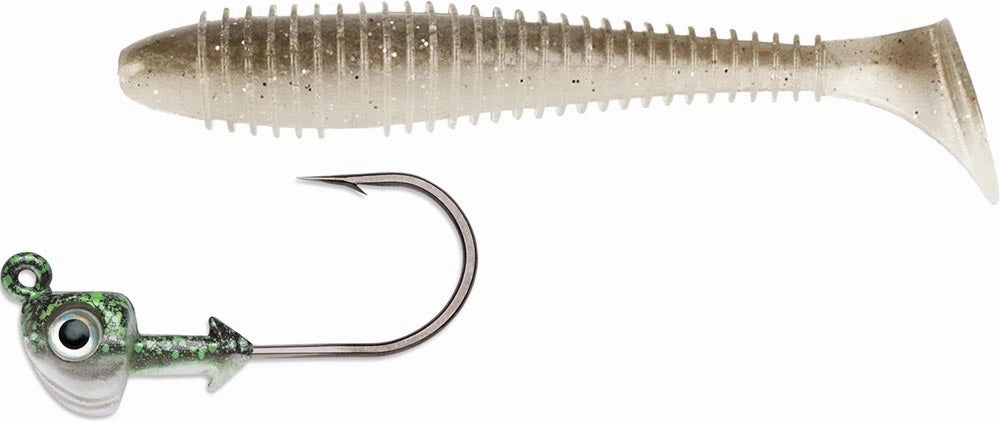 Keitech 3.8 Inch Fat Swing Impact & VMC Boxer Swimbait Jighead Combo