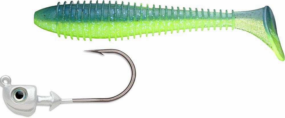 Keitech 3.8 Inch Fat Swing Impact & VMC Boxer Swimbait Jighead Combo