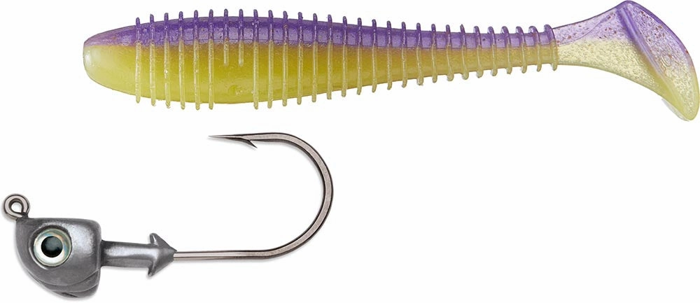 Keitech 3.8 Inch Fat Swing Impact & VMC Boxer Swimbait Jighead Combo