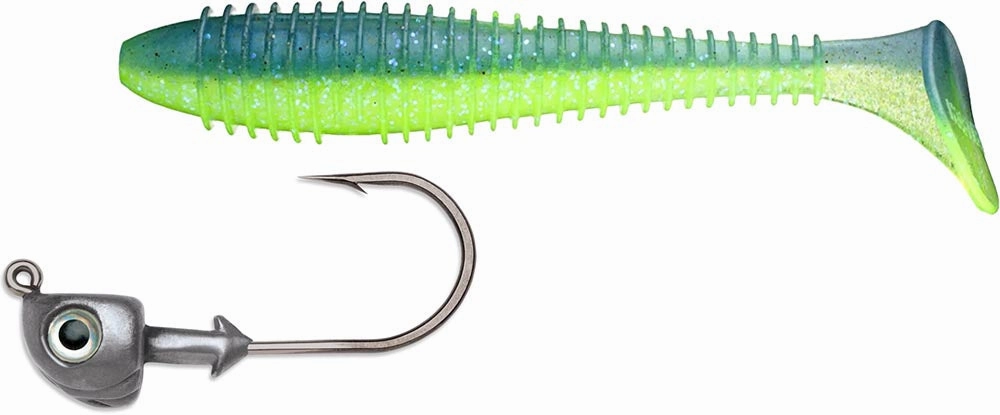 Keitech 3.8 Inch Fat Swing Impact & VMC Boxer Swimbait Jighead Combo