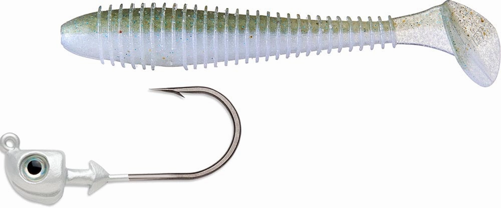 Keitech 3.8 Inch Fat Swing Impact & VMC Boxer Swimbait Jighead Combo