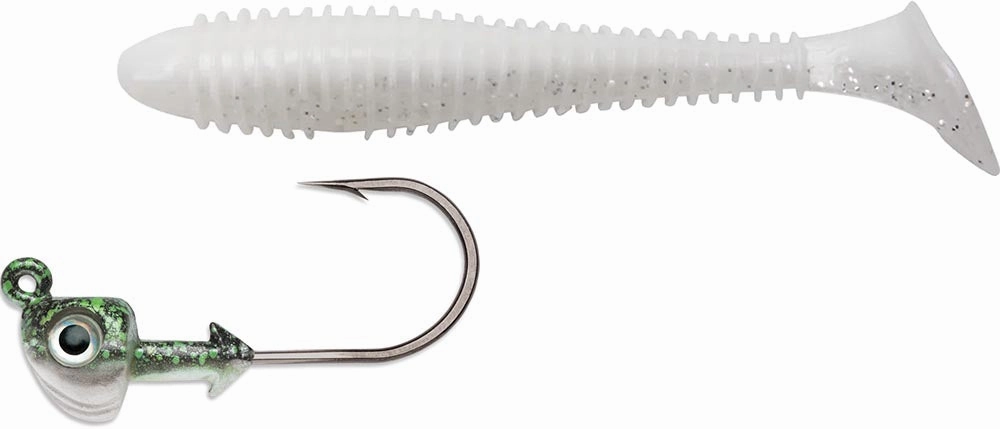 Keitech 3.8 Inch Fat Swing Impact & VMC Boxer Swimbait Jighead Combo