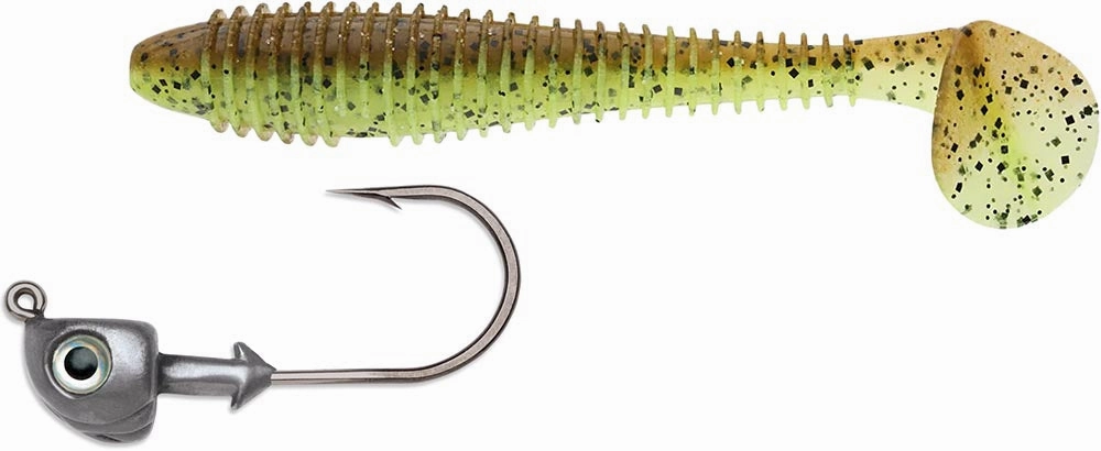 Keitech 3.8 Inch Fat Swing Impact & VMC Boxer Swimbait Jighead Combo