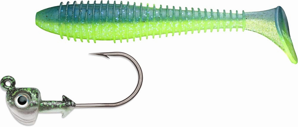Keitech 3.8 Inch Fat Swing Impact & VMC Boxer Swimbait Jighead Combo