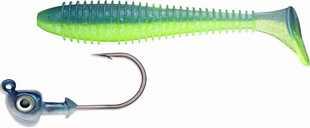 Keitech 3.8 Inch Fat Swing Impact & VMC Boxer Swimbait Jighead Combo