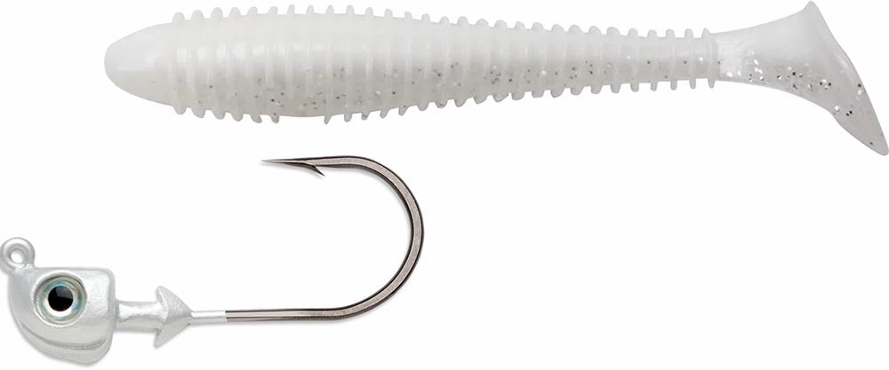 Keitech 3.8 Inch Fat Swing Impact & VMC Boxer Swimbait Jighead Combo