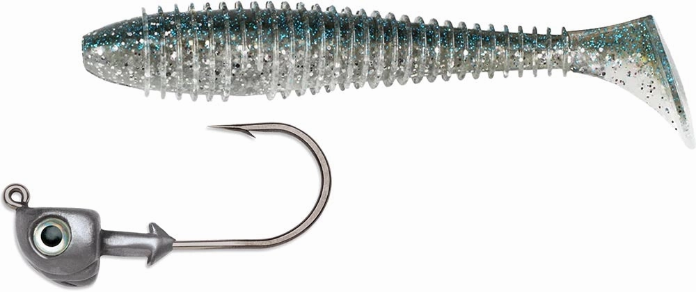 Keitech 3.8 Inch Fat Swing Impact & VMC Boxer Swimbait Jighead Combo