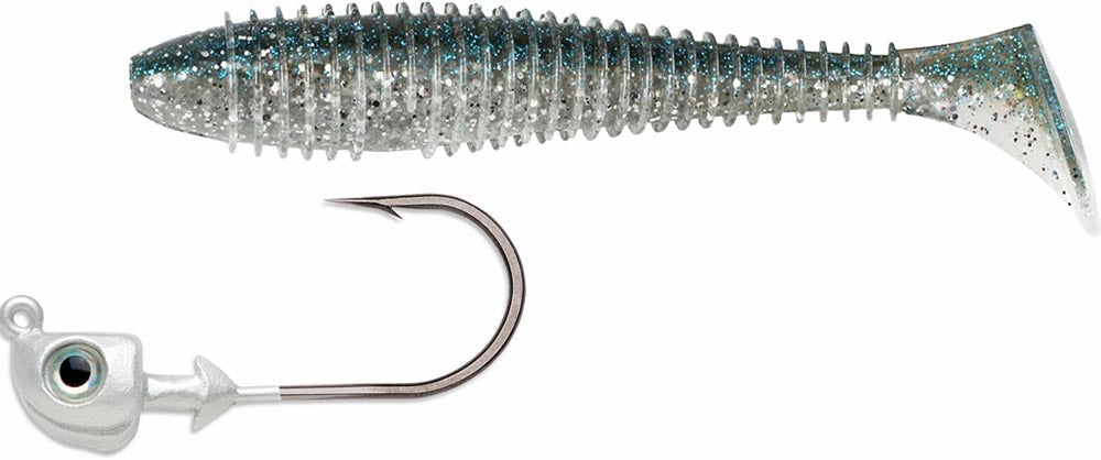 Keitech 3.8 Inch Fat Swing Impact & VMC Boxer Swimbait Jighead Combo