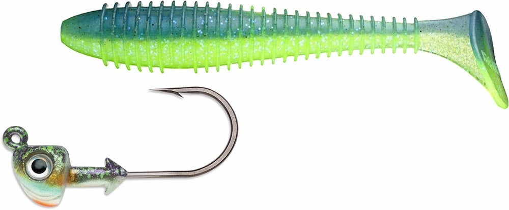 Keitech 3.8 Inch Fat Swing Impact & VMC Boxer Swimbait Jighead Combo