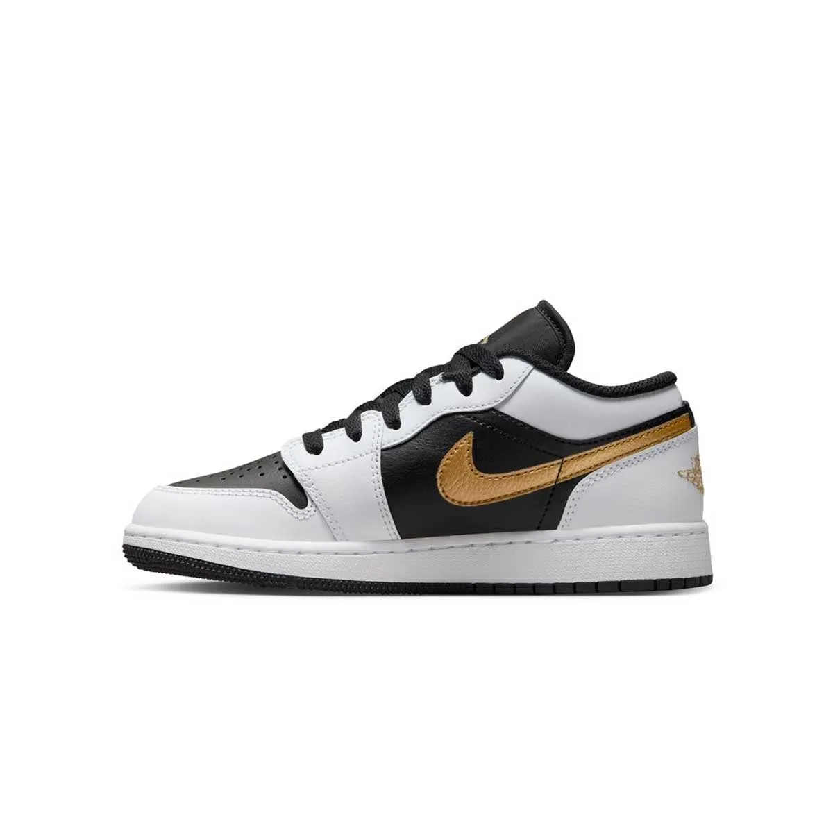 Kids Air Jordan 1 Low 'White Metallic Gold' Ergonomic