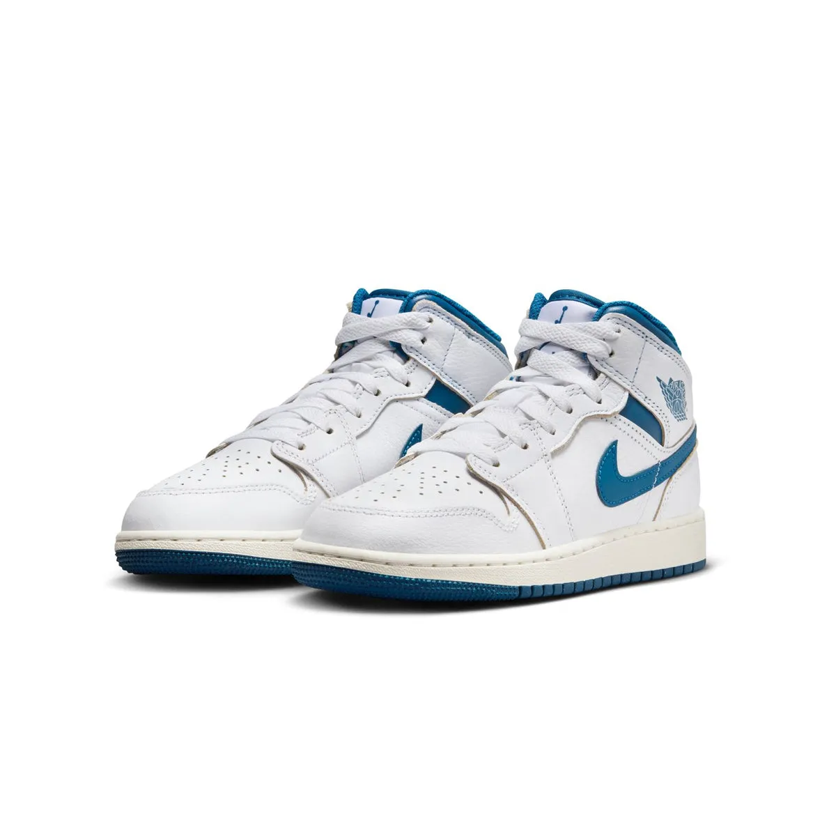 Fashion Sneakers Kids Air Jordan 1 Mid 'White Industrial Blue'