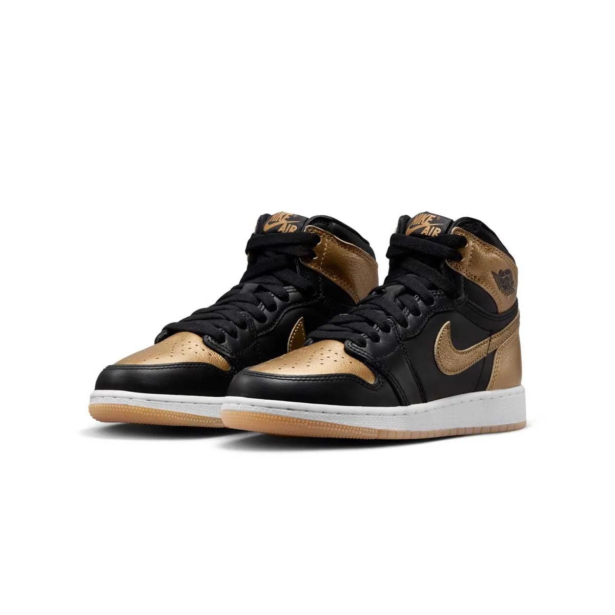 Kids Air Jordan 1 Retro High Og 'Black Metallic Gold' Versatile Footwear