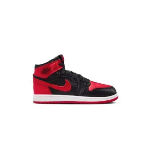 Kid'S Air Jordan 1 Retro High Og 'Satin Bred' Leather Shoes