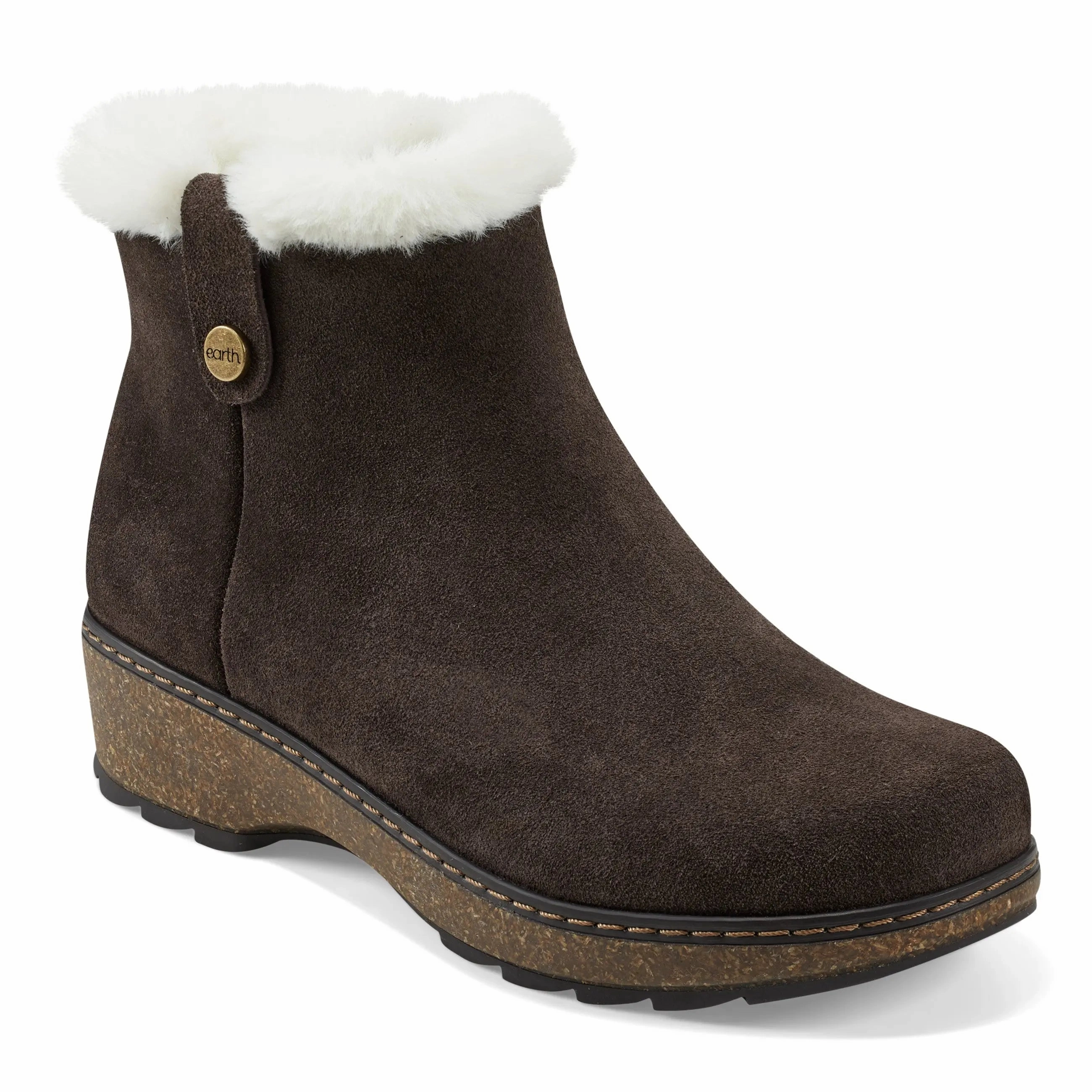Kim Cold Weather Round Toe Casual Booties Comfort Heel
