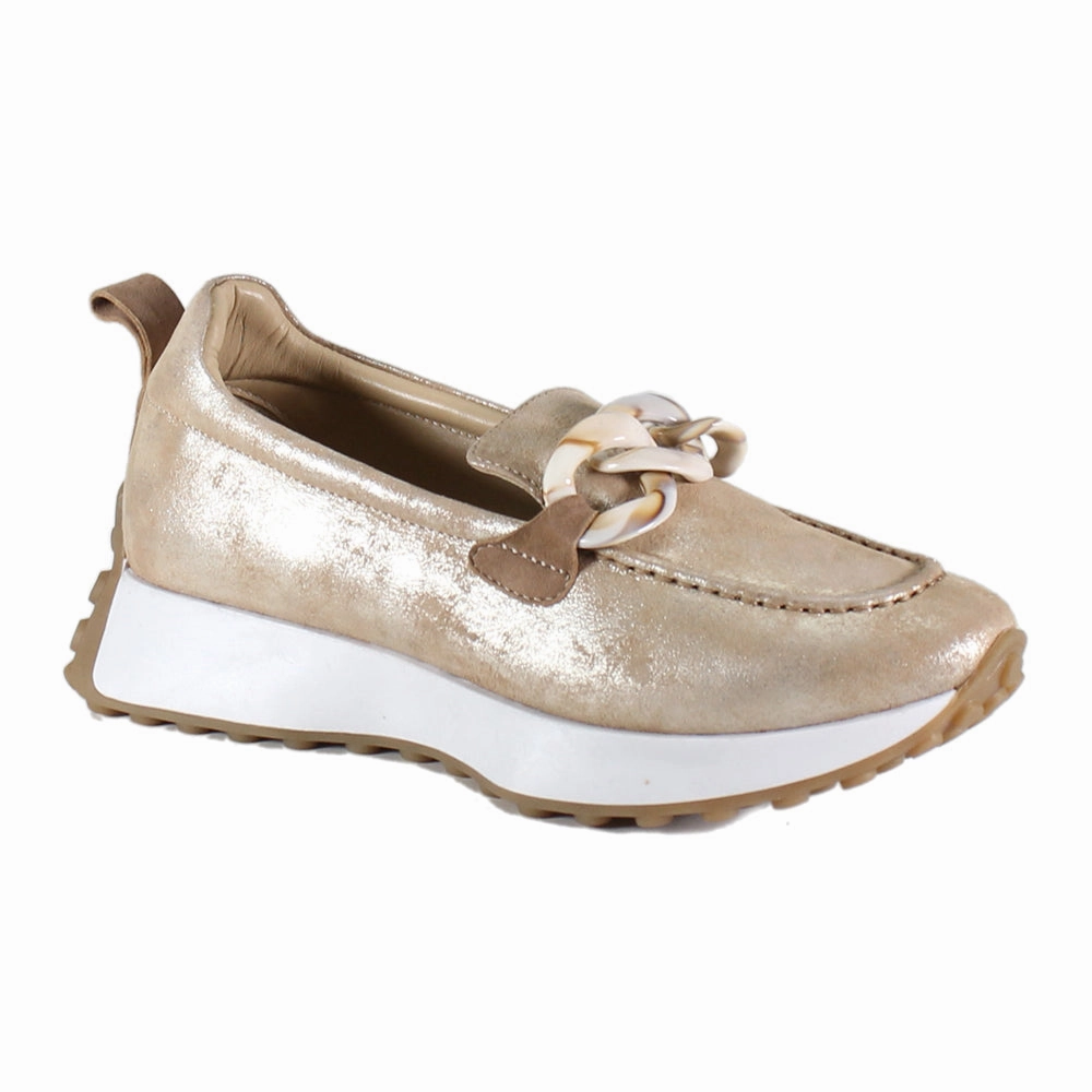 Sustainable Kind Words Metallic Slip On Loafers