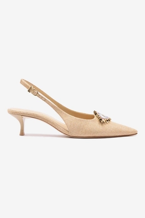 Stable Larroud?? X Libertine Eye Pump Lo In Beige Raffia