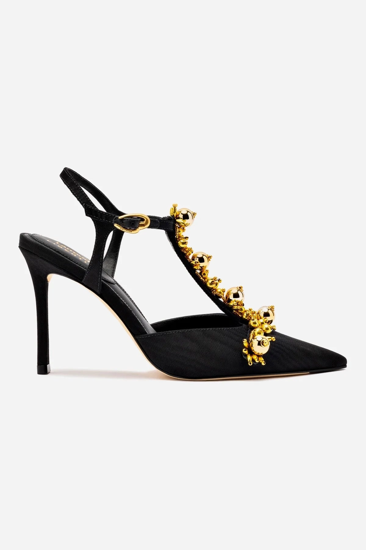 Travel Shoes Larroud?? X Libertine Pump In Black Fabric And Golden Balls