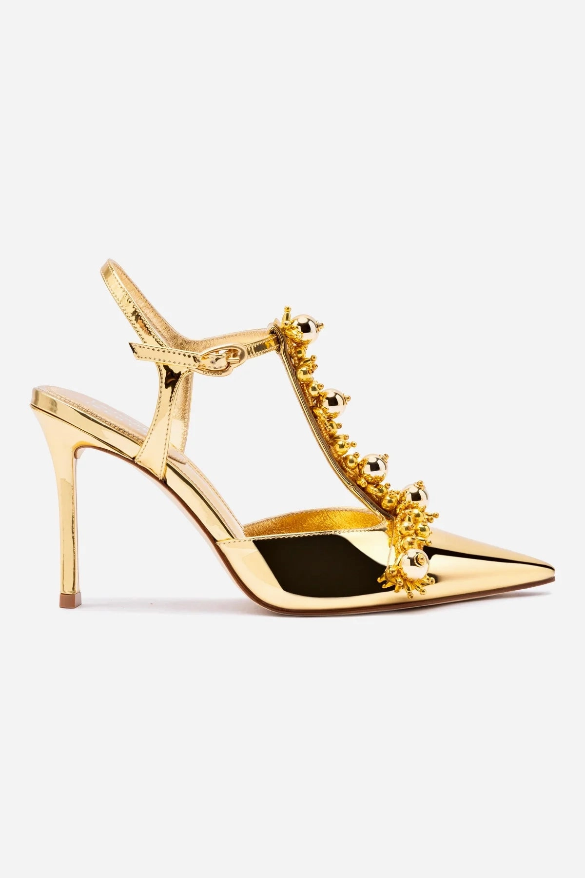 Chic Footwear Larroud?? X Libertine Pump In Gold Specchio And Golden Balls