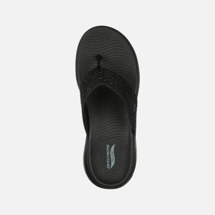 Skechers Go Walk Arch Fit -Dazzle Women'S Slide -Black Quick Dry