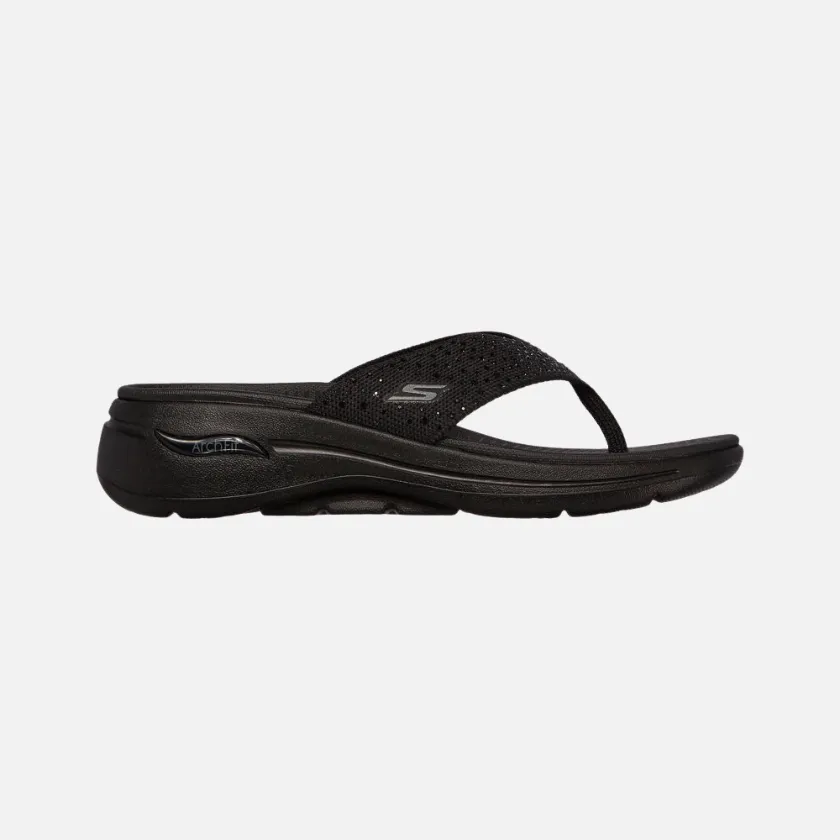 Canvas Shoes Skechers Go Walk Arch Fit -Dazzle Women'S Slide -Black