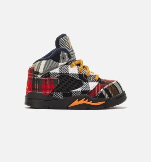 Casual Comfort Travel Footwear Air Jordan 5 Retro Plaid Infant Toddler Lifestyle Shoe - Black/Multi Free Shipping
