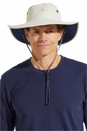 Leo Shapeable Wide Brim Hat | Stone/Navy