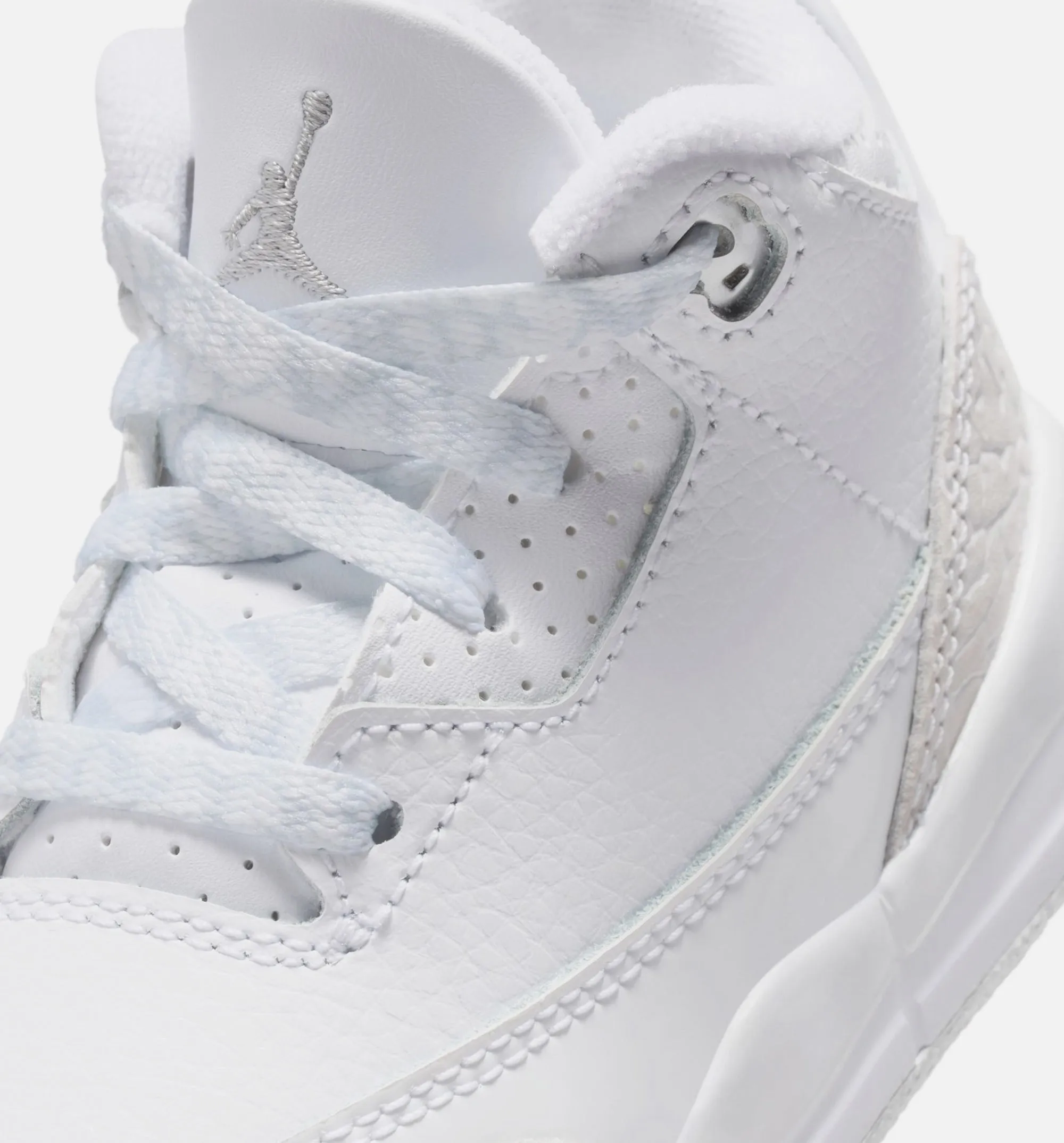 Quick Dry Air Jordan 3 Retro White And Silver Infant Toddler Lifestyle Shoe - White/Metallic Silver