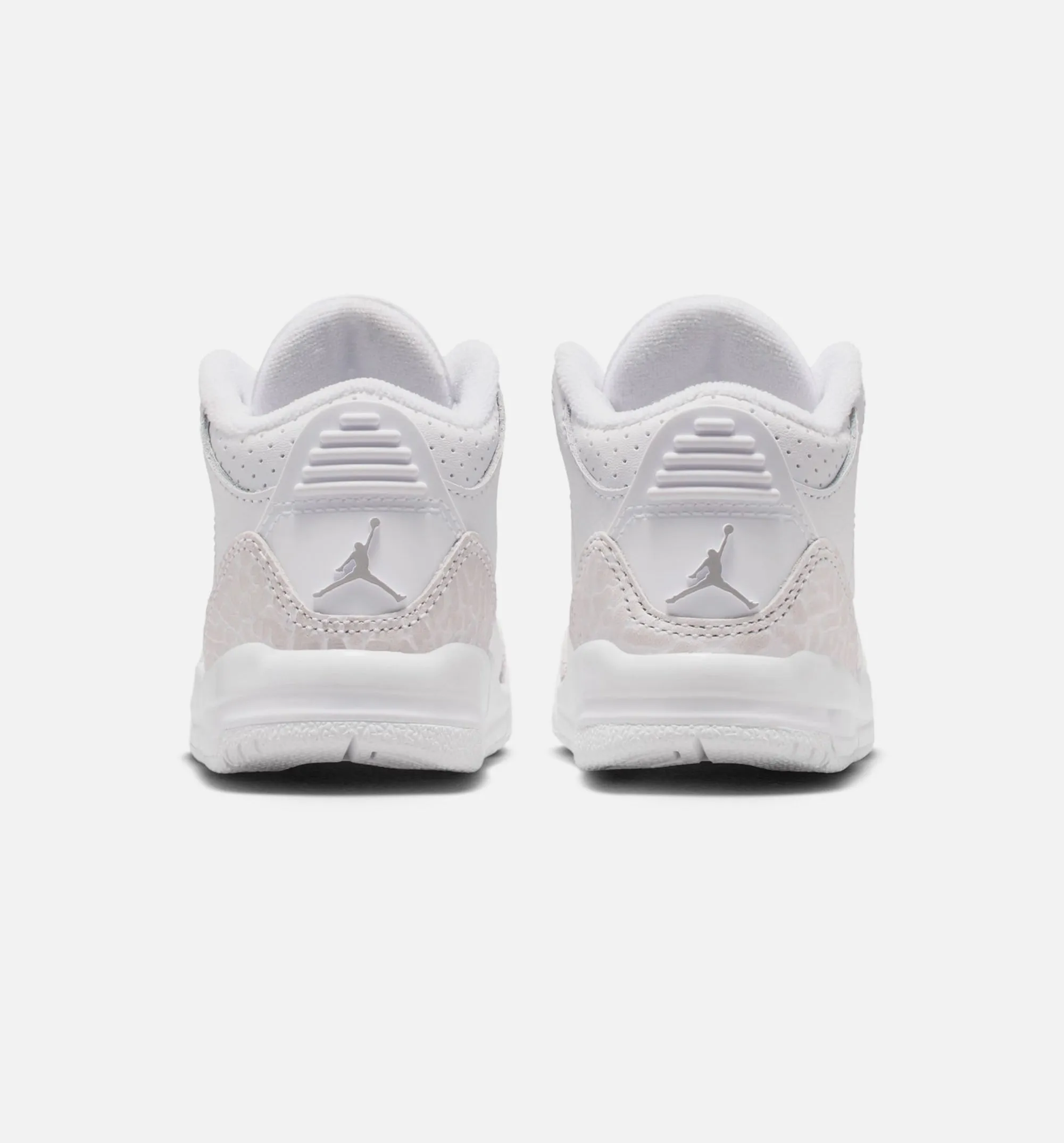 Grippy Soles Air Jordan 3 Retro White And Silver Infant Toddler Lifestyle Shoe - White/Metallic Silver