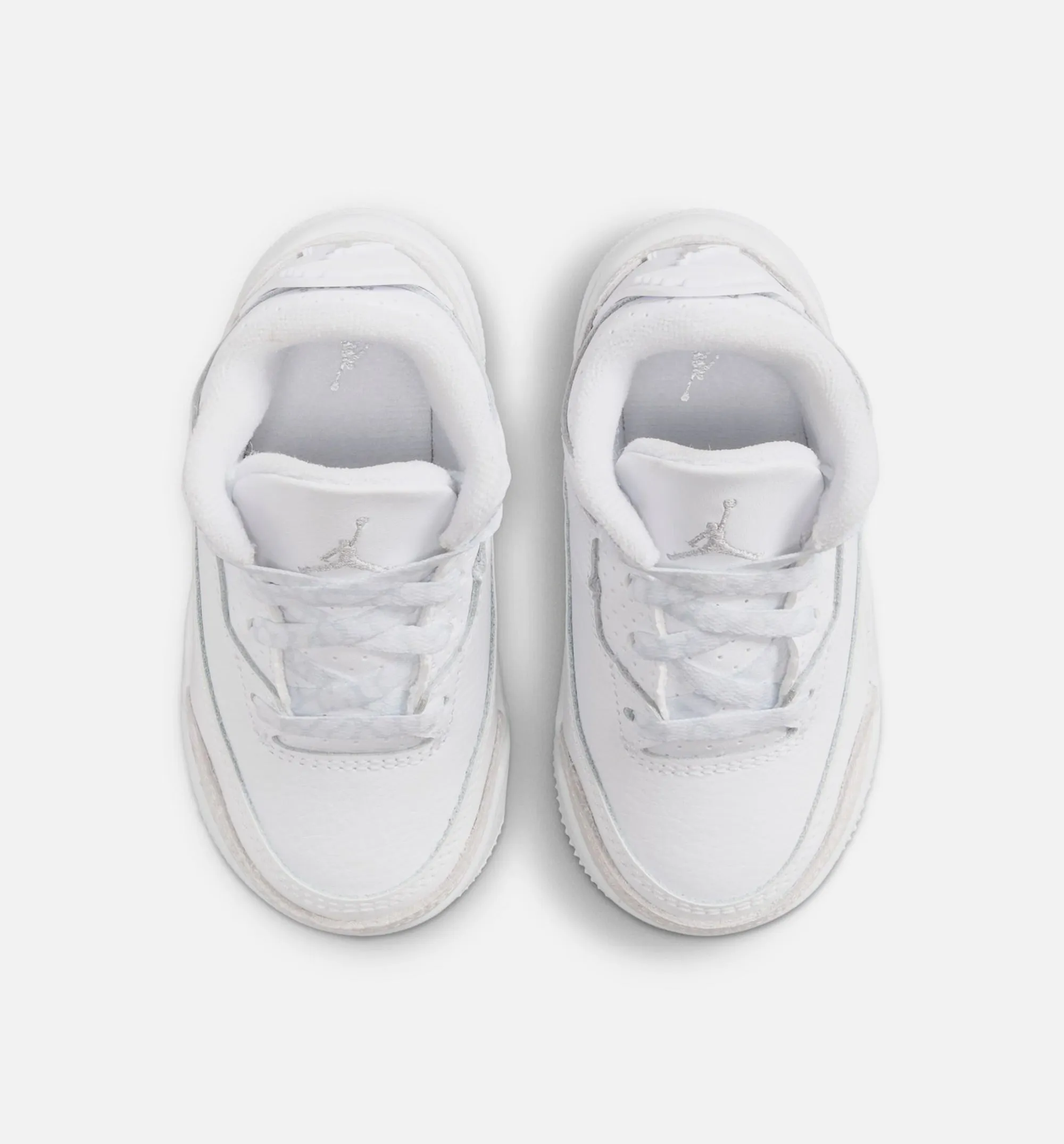 Air Jordan 3 Retro White And Silver Infant Toddler Lifestyle Shoe - White/Metallic Silver Canvas Shoes