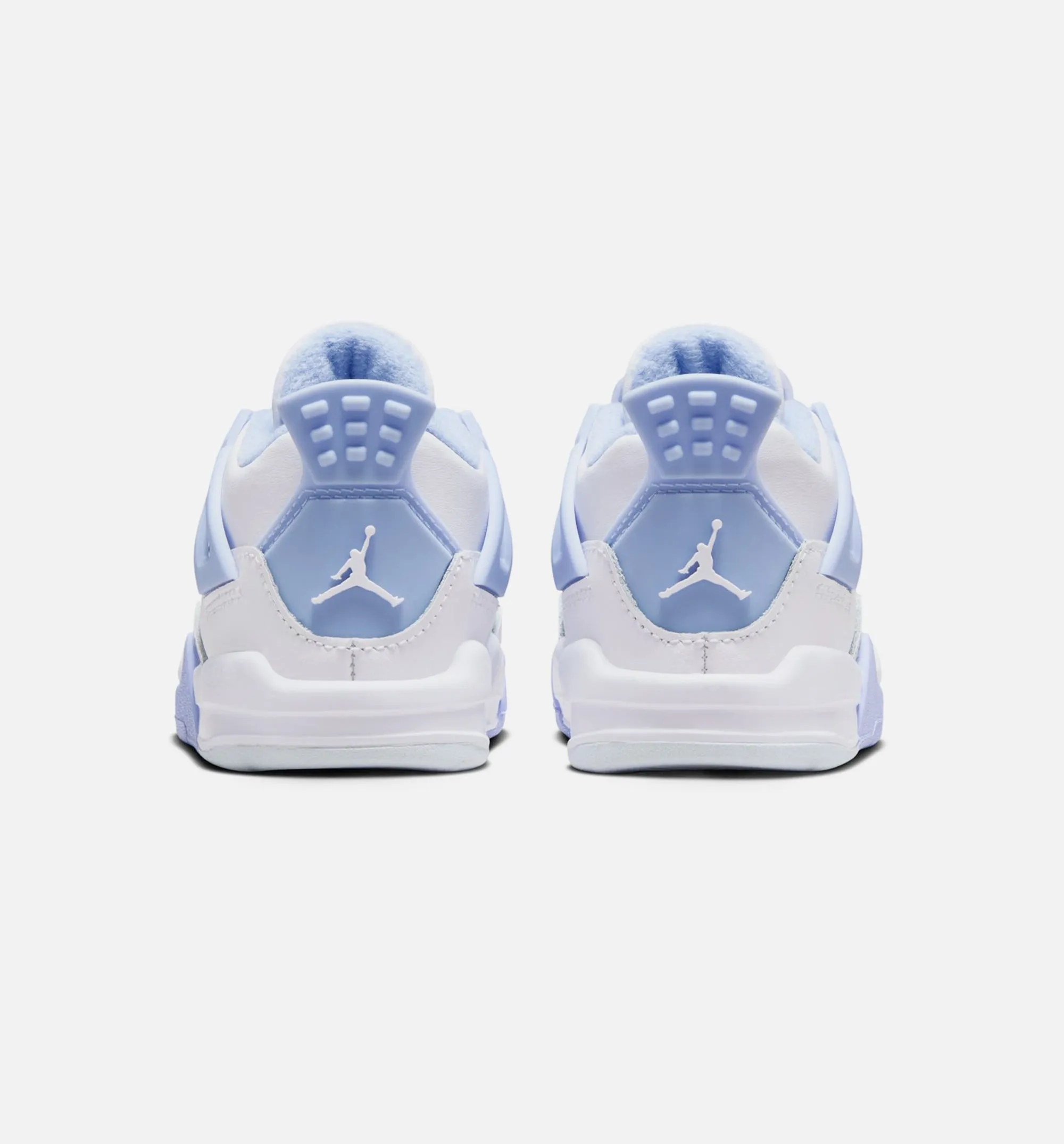 Breathable Air Jordan 4 Retro Aluminum Infant Toddler Lifestyle Shoe - White/Aluminum/Blue Tint/Oil Green