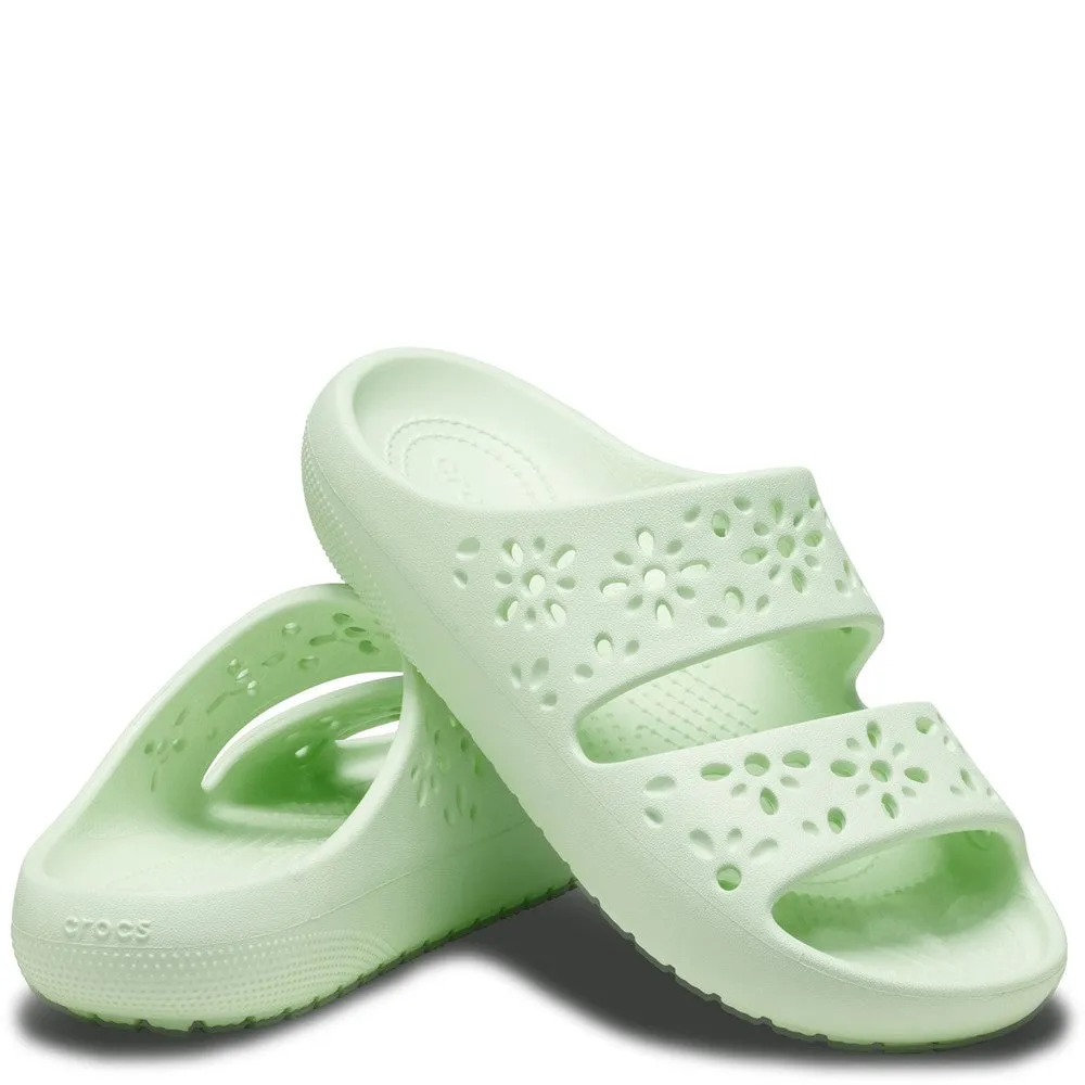 Cushioned Memory Foam Crocs Unisex Classic Floral Cut Out Sandal