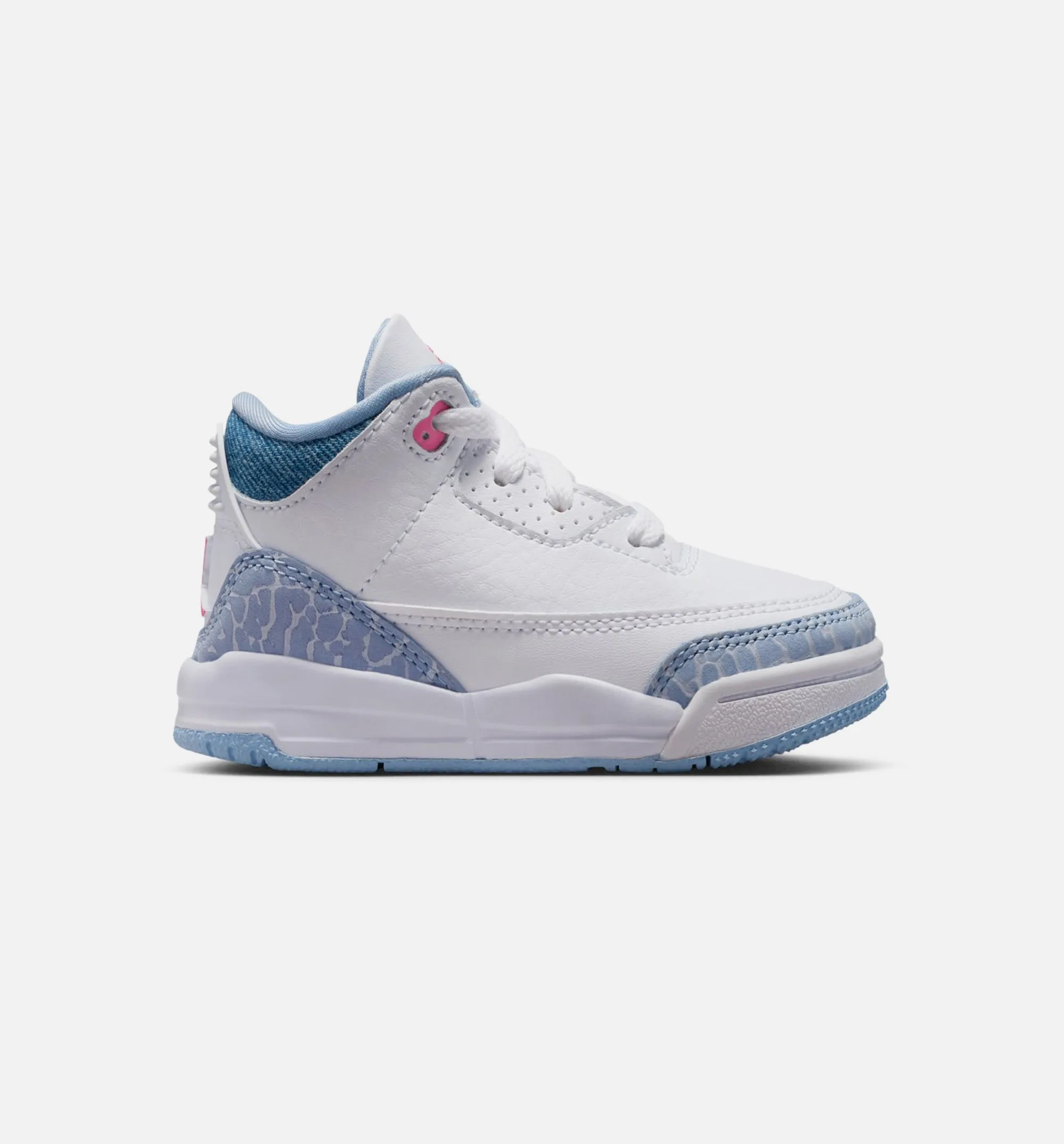 Air Jordan 3 Retro Cobalt Bliss Infant Toddler Lifestyle Shoe - White/Cobalt Bliss/Football Grey/Pink Glow Shock Absorbing